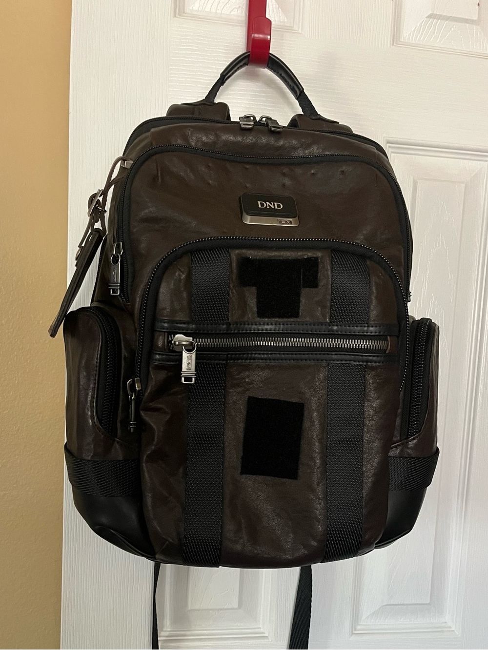 TUMI Men’s Brown LEATHER Alpha Bravo Nathan Backpack